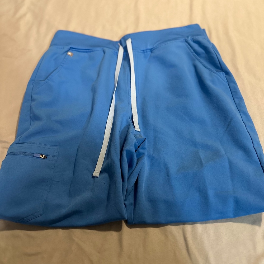 FIGS Capri Blue Scrub Set | Rafaela Top + Zamora Jogger | Size L | EUC | PO 2679 - Picture 7 of 8